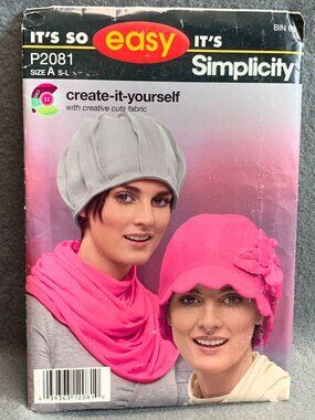 Simplicity Misses Hat Sewing Pattern P2081 Size Small Medium Large Uncut 2011